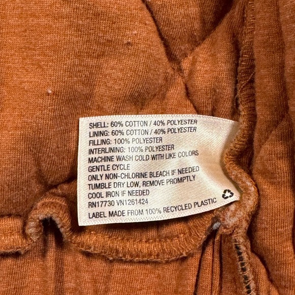 Wild Fable Quilted Full Zip Hoodie Women's M Orange Diamond Stitch Streetcore - Picture 5 of 10